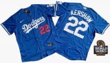 Nike Los Angeles Nike Dodgers #22 Clayton Kershaw blue 2020 Away Official Authentic Player Jersey