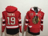 2017 Chicago Blackhawks #19 Jonathan Toews Red hockey Hooded Sweatshirt