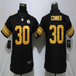 Women Nike Steelers #30 James Conner Black Color Rush Limited Jersey-ZH