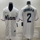 Nike Miami Marlins #2 Jazz Chisholm Jr. white majestic baseball jerseys-BD