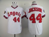 Anaheim Angels #44 Reggie Jackson throwback white 1985 MLB Jerseys