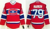 Montreal Canadiens Andrei Markov #79 red Ice Hockey Jerseys