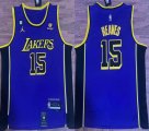 Los Angeles Lakers #15 Austin Reaves Purple NBA Jerseys with 6 Patch