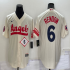 Nike Los Angeles Angels #6 Anthony Rendon beige majestic baseball Jersey 01