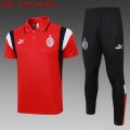 2023-2024 AC Milan club polo red black soccer uniforms with long shorts C1061