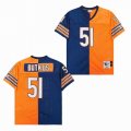 Chicago Bears #51 Dick ButKus orange blue splits Throwback NFL Jerseys