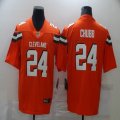 Nike Cleveland Browns #24 Nick Chubb Orange Color Rush Limited Jersey