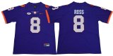 Clemson Tigers #8 Justyn Ross purple College Football Color Rush Limited Jersey-HJ