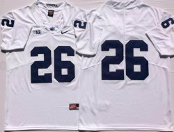 Penn State Nittany Lions #26 Saquon Barkley white college football jersey