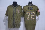 Chicago White Sox #72 Carlton Fisk Green Salute to Service Stitched MLB Jersey