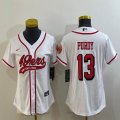 Women Nike San Francisco 49ers #13 Brock Purdy white baseball jerseys Joint name-BD