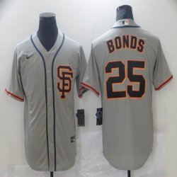 Nike San Francisco Giants #25 Barry Bonds gray baseball jerseys-BD