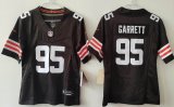 Women Cleveland Browns 95# Myles Garrett brown Nike Vapor F.U.S.E. Limited Jersey