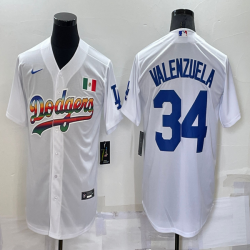 Los Angeles Dodgers 34 Fernando Valenzuela white new majestic baseball Jerseys-BD