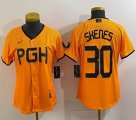 Youth Nike Pittsburgh Pirates #30 Paul Skenes yellow majestic baseball jerseys city version 03