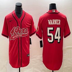 Nike San Francisco 49ers #54 Fred Warner red baseball jerseys Joint name-BD