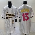 Nike San Diego Padres #13 Manny Machado white MLB Baseball jerseys Joint name-BD