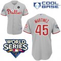 Philadelphia Phillies 45 Pedro Martinez Grey MLB Jersey