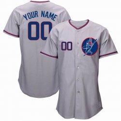 Custom Chicago Cubs gray MLB baseball jerseys