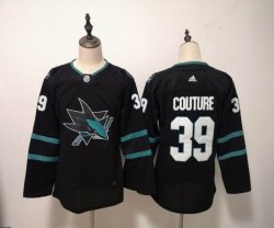 Women Adidas San Jose Sharks #39 Logan Couture black NHL Jersey