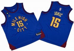 Youth Nike Denver Nuggets #15 Nikola Jokic blue nba basketball jerseys