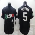 Nike Los Angeles Dodgers #5 Freddie Freeman black green red majestic baseball Jerseys-BD