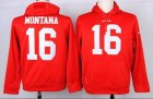 nike san francisco 49ers MONTANA 16 red nfl Hooded Sweatshirt