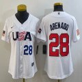 Youth 2023 World Cup #28 Arenado white USA majestic baseball jerseys 04