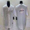 Nike Los Angeles Dodgers blank white majesitc baseball MLB jersey big logo-BD 09