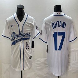 Los Angeles Dodgers #17 Shohei Ohtani white Nike majestic baseball Jersey Joint name -BD 02