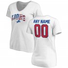 Detroit Lions NFL Pro Line by Fanatics Branded Women's Any Name & Number Banner Wave V-Neck T-Shirt â€“ White