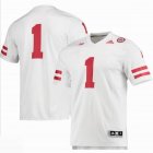 CustomAdidas #1 Nebraska Huskers Team White Premier Football Jersey