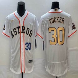 Nike Houston Astros #30 Kyle Tucker white gold Flexbase Authentic Collection Jersey