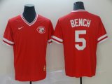 Nike Cincinnati Reds #5 Johnny Bench Red throwback MLB baseball Jerseys