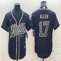 Nike Buffalo Bills #17 Josh Allen black baseball jerseys Joint name Reflective version-BD