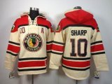 reebok Chicago Blackhawks Patrick Sharp 10# beige red hockey Hooded Sweatshirt