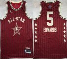 2024 NBA All Star jerseys #5 Edwards red basketball jerseys Hot press font