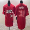 2023 World Cup #30 Kyle Tucker red USA majestic baseball jerseys 06