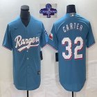 2023 Champions Nike Texas Rangers #32 Evan Carterskyblue majestic baseball jerseys-BD