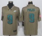 Nike Philadelphia Eagles 9 Foles Olive Salute To Service Limited Jersey