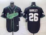 Nike Philadelphia Eagles #26 Saquon Barkley black baseball jerseys Joint name-BD 01