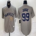 Nike New York Yankees #99 Aaron Judge gray throwback majestic baseball Jersey-BD 01