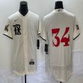 Nike Texas Rangers #34 Nolan Ryan beige Flexbase Authentic Collection Jersey city version