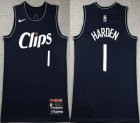 Nike Los Angeles Clippers #1 James Harden dark blue nba jerseys city version -XD