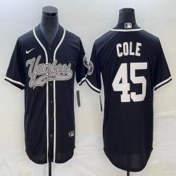 Nike New York Yankees #45 Gerrit Cole black majestic baseball Jersey Joint name