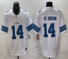 Nike Detroit Lions #14 Amon Ra St Brown white Vapor F.U.S.E. Limited Jersey -BD