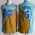 Lebron James #6 Tune Squad skyblue yellow Basketball Jersey-XD