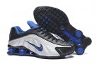 Men Nike Shox R4 black white blue shoes