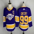 Adidas Los Angeles Kings 99# Wayne Gretzky purple nhl jersey with C patch-FH