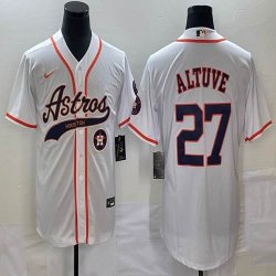 Nike Houston Astros #27 Jose Altuve white majestic baseball jerseys Joint name -BD 01